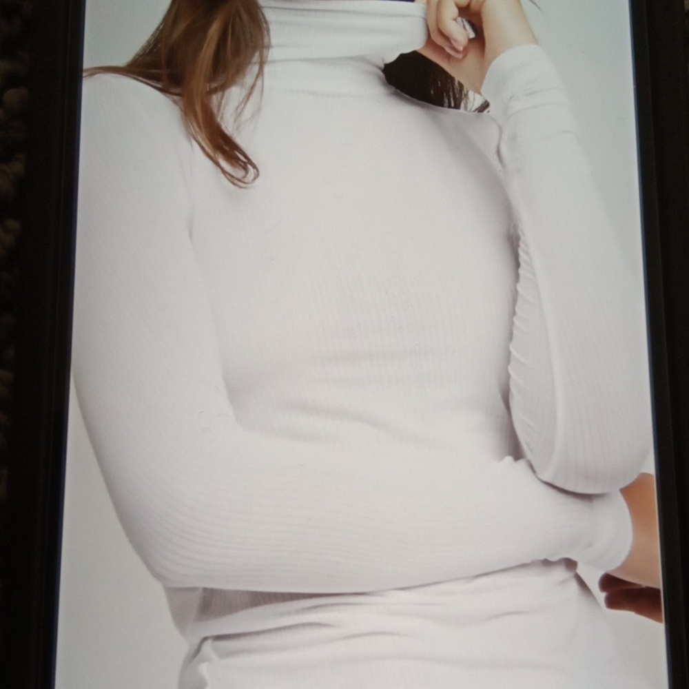 Marine Layer Classic White Long Sleeve Top Tensel Model Blend Womens Xl